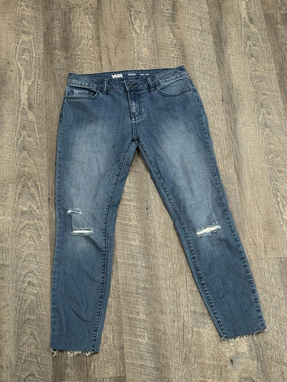 Vans Women’s Skinny Jeans Raw Hem Size 5/27 Distressed